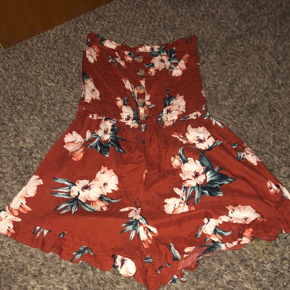 Derek Heart size M floral romper short sleeveless tube top
